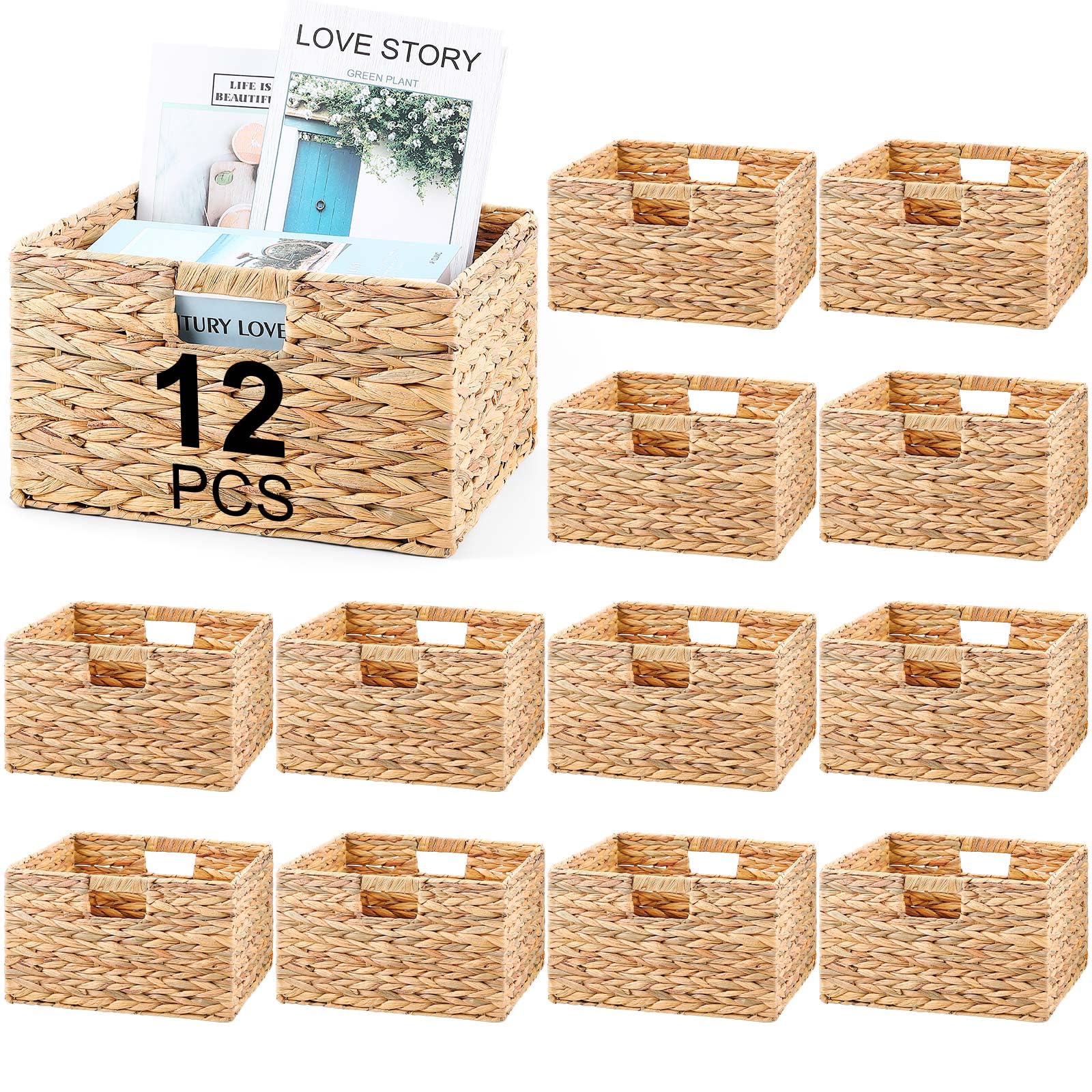 Amazon.com: Jinei 12 Pcs Wicker Storage Basket Bulk 13 x 13 x 8