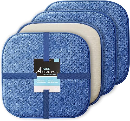 Juego de 4 cojines de espuma viscoelástica para sillas de comedor, cojines antideslizantes para silla de escritorio, cojines suaves y lavables para disponible en Yaxa Venezuela