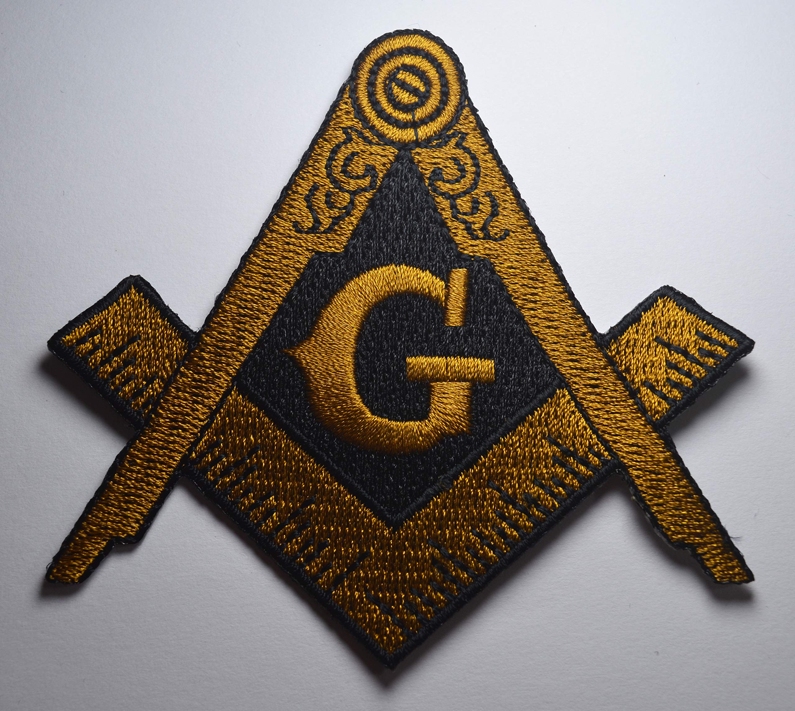 The Commemorative Coin Company Large Masonic Sew/Iron On Embroidered Patch. Square & Compasses, G, Masons/Freemasonry/Freemasons/Order/Lodge 80Mm