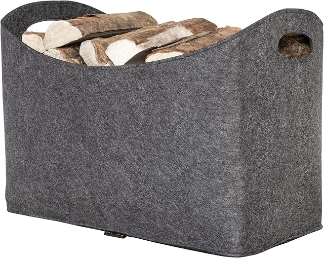 Rubberneck Torba na drewno kominkowe XL z filcu na drewno, gazety, drewno kominkowe  torba filcowa o wymiarach 54 x 30 x 39 cm (antracytowa)