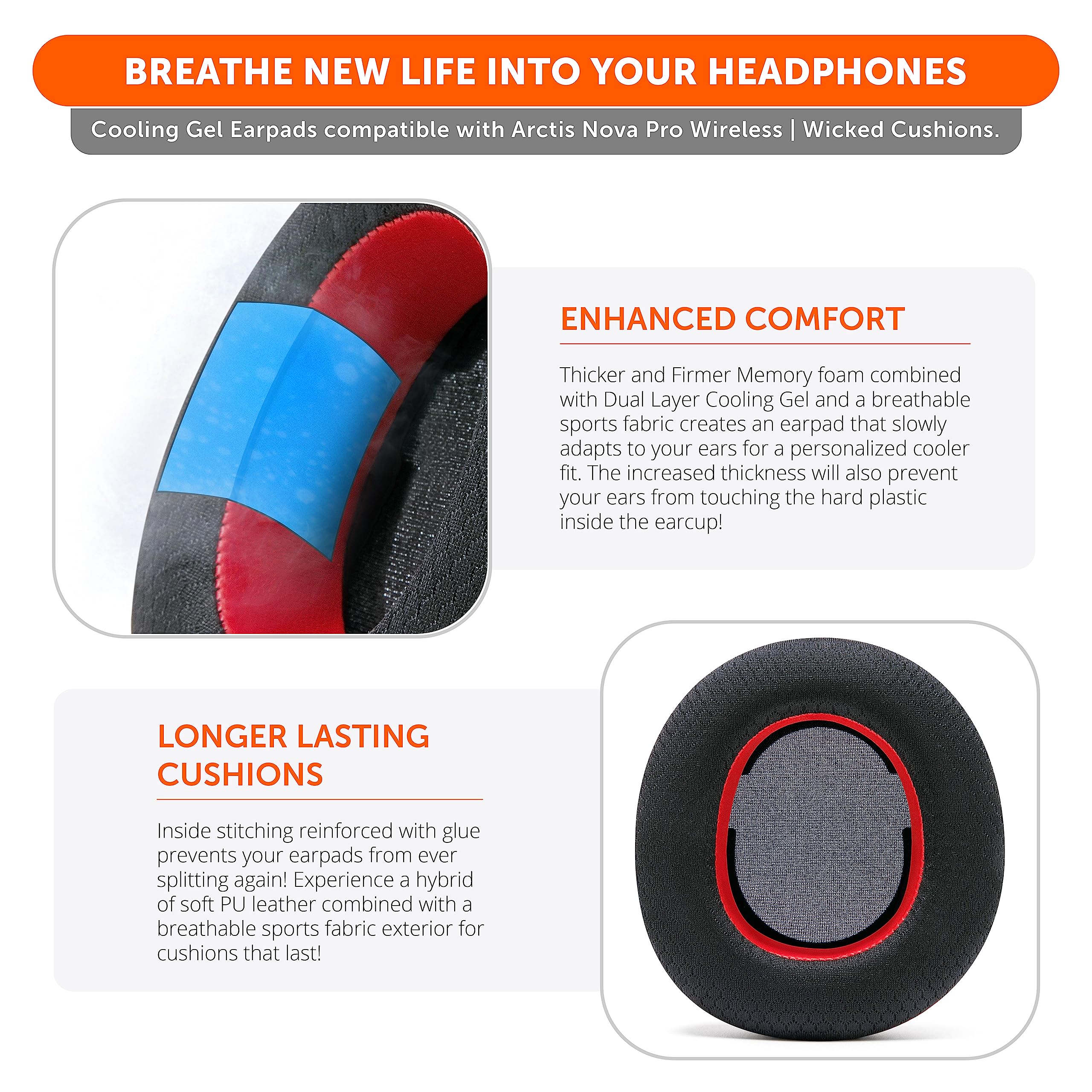 Arctis Nova Pro Wireless ＋ 冷却イヤーパッド Amazon.com: WC Freeze Nova Pro Wireless - Cooling Gel