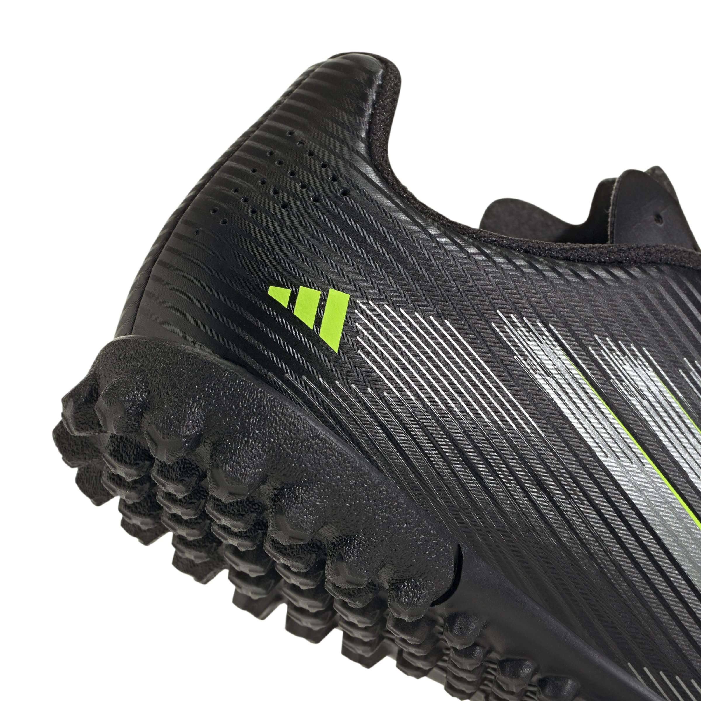 adidas Uniseks - dzieci F50 CLUB Turf Football Boots Kids, core black/iron met./lucid lemon, 37 1/3 EU
