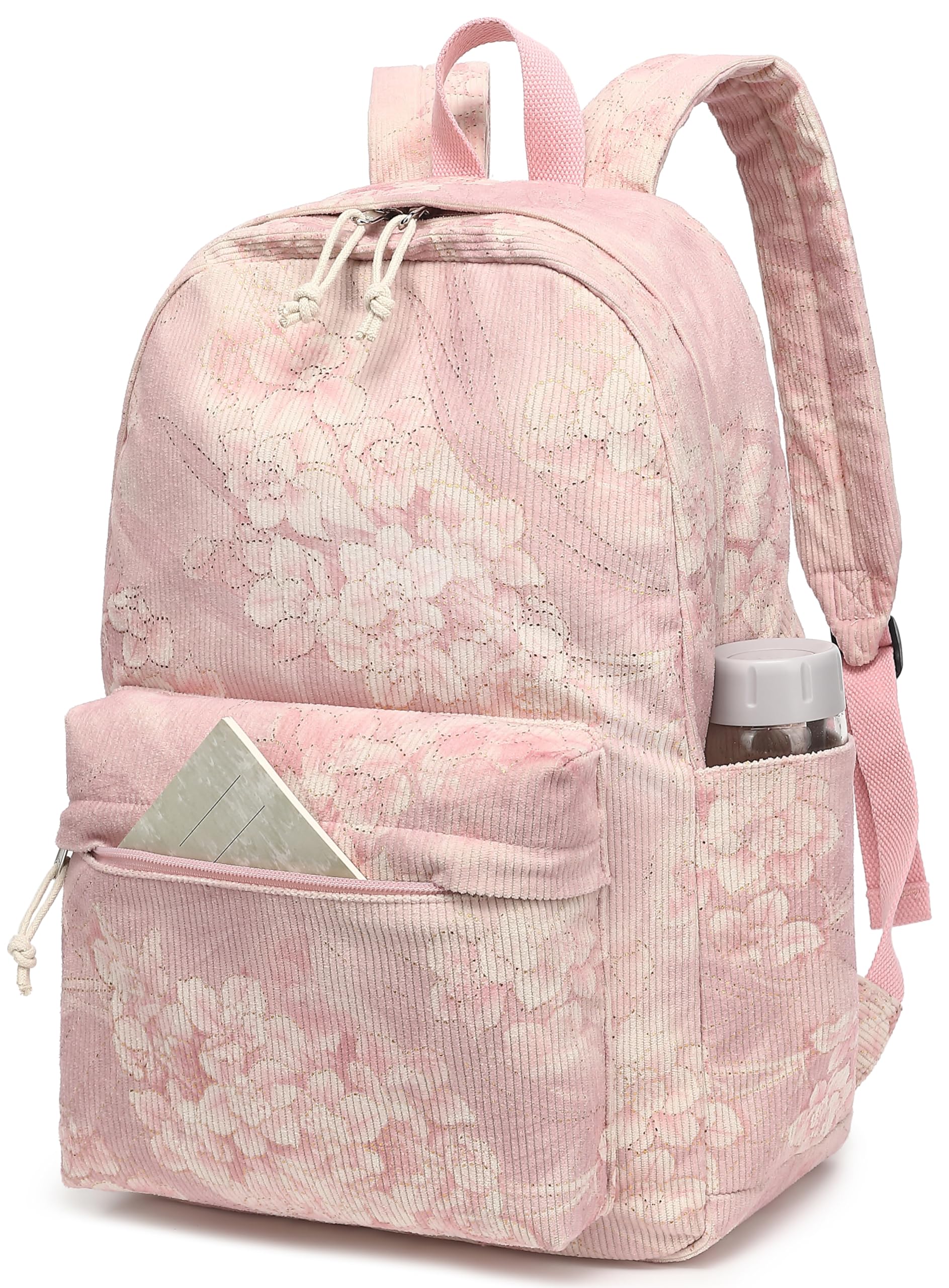 Large Corduroy Bookbag Lightweight 17 inch Pink Toddler Backpack | Pink Cord | Suitable For Ages 18 Months  main image 4