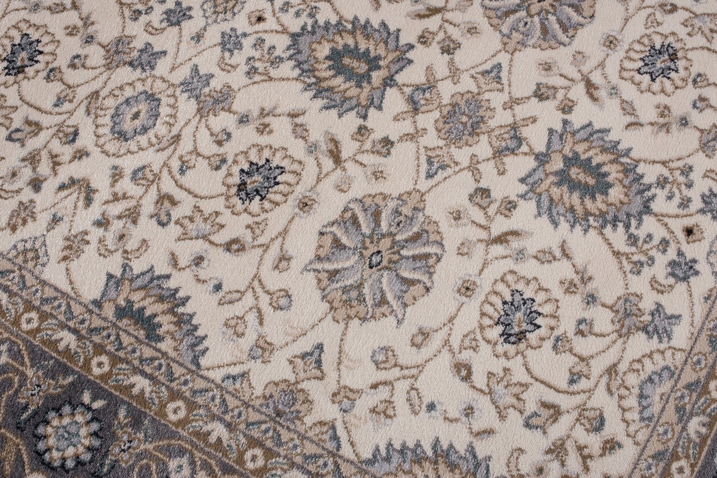 TAPISO Colorado Teppich Kurzflor Creme Beige Grau Floral 180 x 250 cm