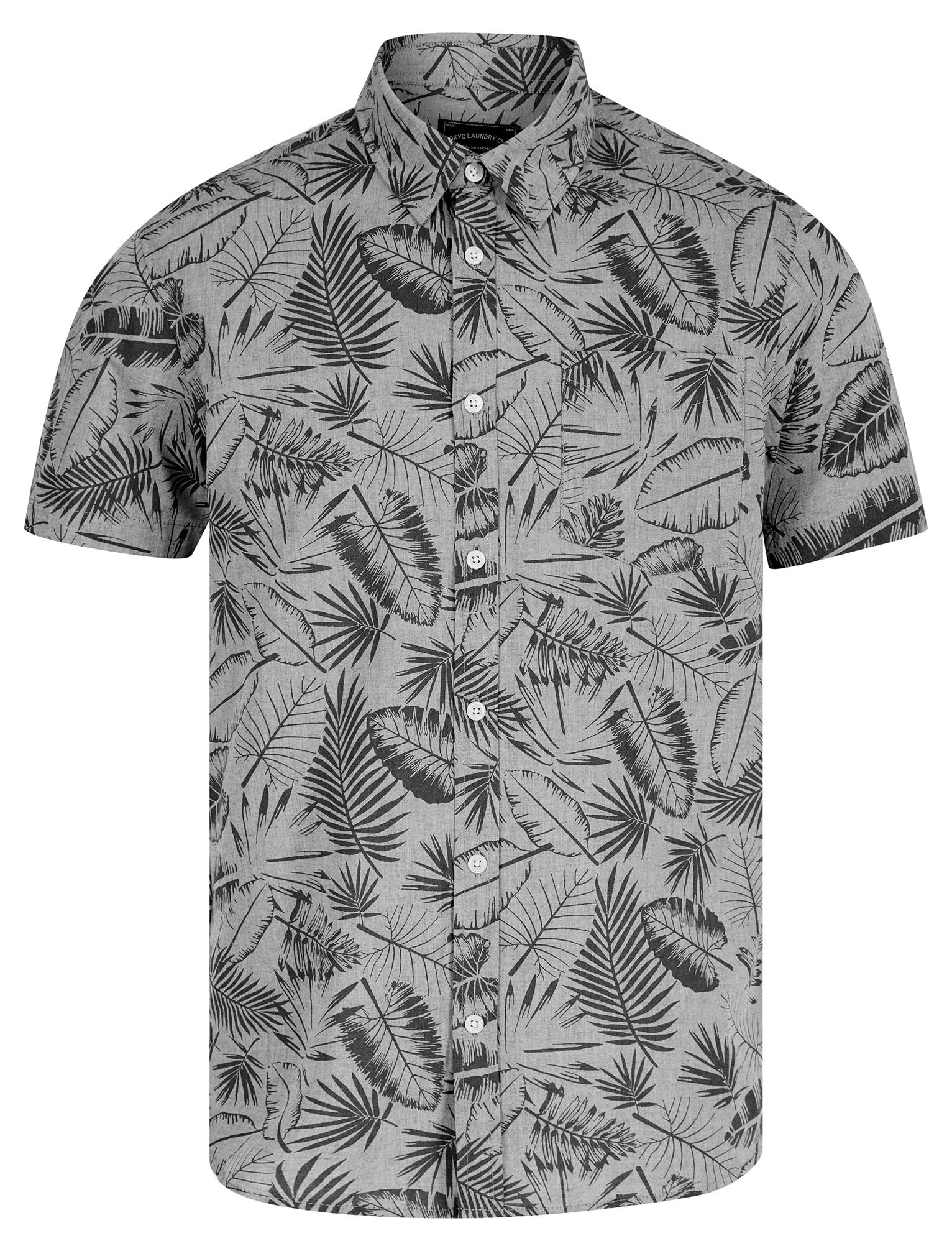 Tokyo Laundry Men's Tropical Floral Print Cotton Short Sleeve Hawaiian Shirt