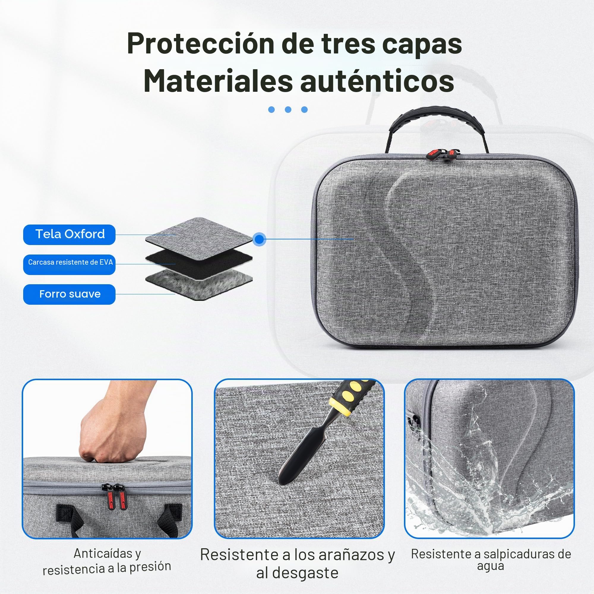 Funda de transporte grande para Meta Quest 3S/Quest 3, funda de viaje rígida compatible con BOBOVR S3 Pro/KIWI, correa de cabeza de batería, controlador y accesorios, bolsa de viaje