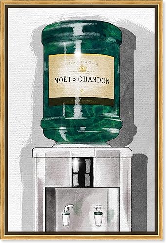 The Oliver Gal Artist Co. Lienzo enmarcado para pared, diseño de bebidas y bebidas espirituosas, color champán, decoración del hogar, 30 x 45