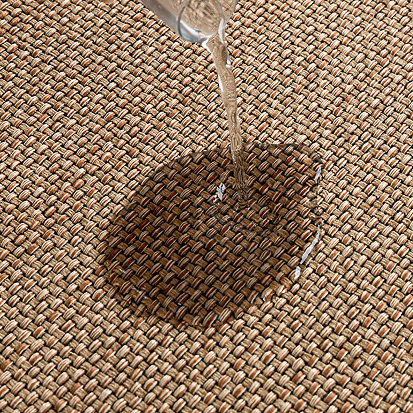 Urukundo Alfombra de Cocina Frente al Fregadero - Alfombra de Lino Lavable y Antideslizante de Goma, Yute para Cocina - Marrón - 44 x 120cm
