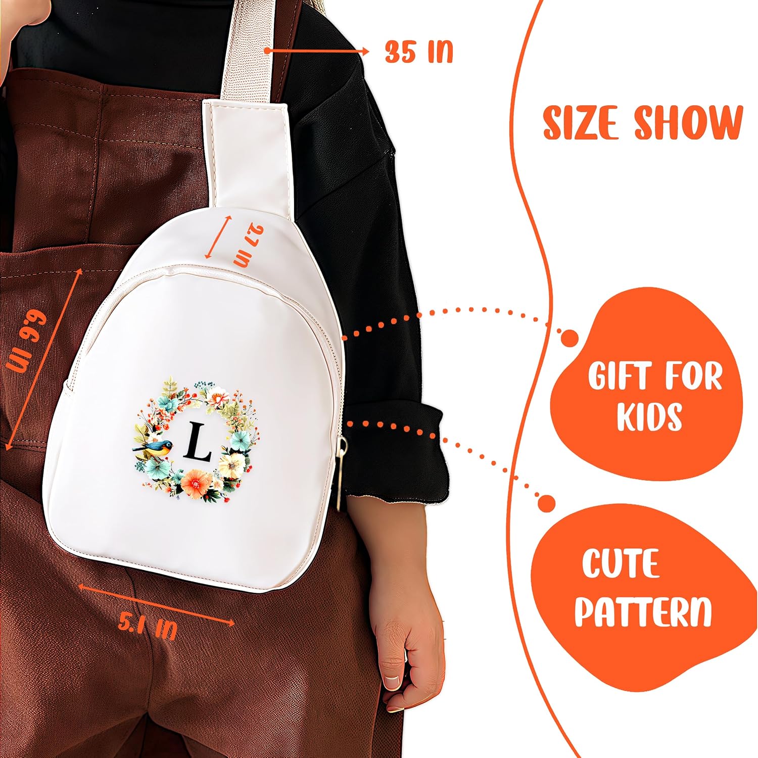 Initial Purse, Mini Sling CrossBody Bag, Birthday Thanks You Return Memorial Personalized Gift Girls Women Kids Teens (Letter L) - Image 4