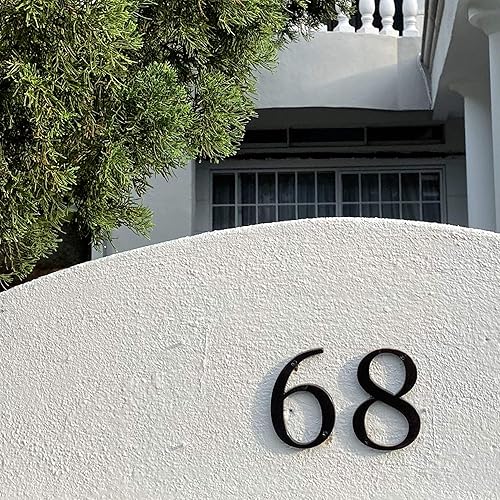 Miniatura 2 de HASWARE Letrero de número de casa de 4 pulgadas, placa moderna de señalización de números de puerta de calle, números de dirección de casa, aleación
