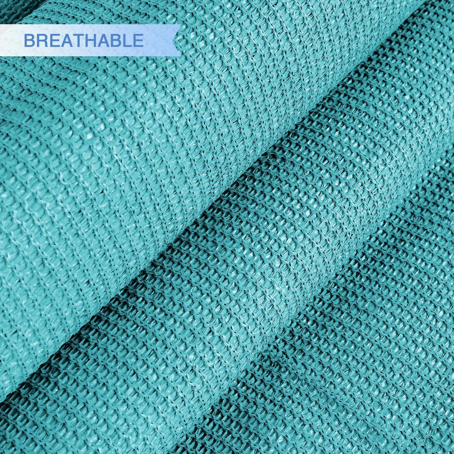 E&K Sunrise 8' x 8' Sun Shade Sail Rectangle Canopy Shade Cover UV Block for Patio Backyard Garden Outdoor (Turquoise)