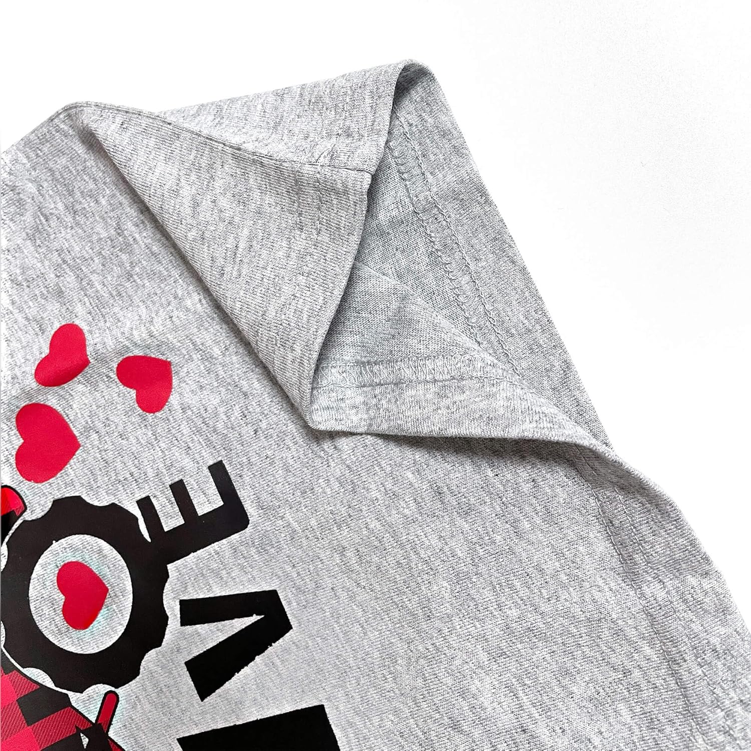 Toddler Boys Valentines Day Shirt Long Sleeve Raglan T-Shirts Baby Monster Truck Heart Tee Red Plaid Tops for Kids 2-7 Years - Image 5