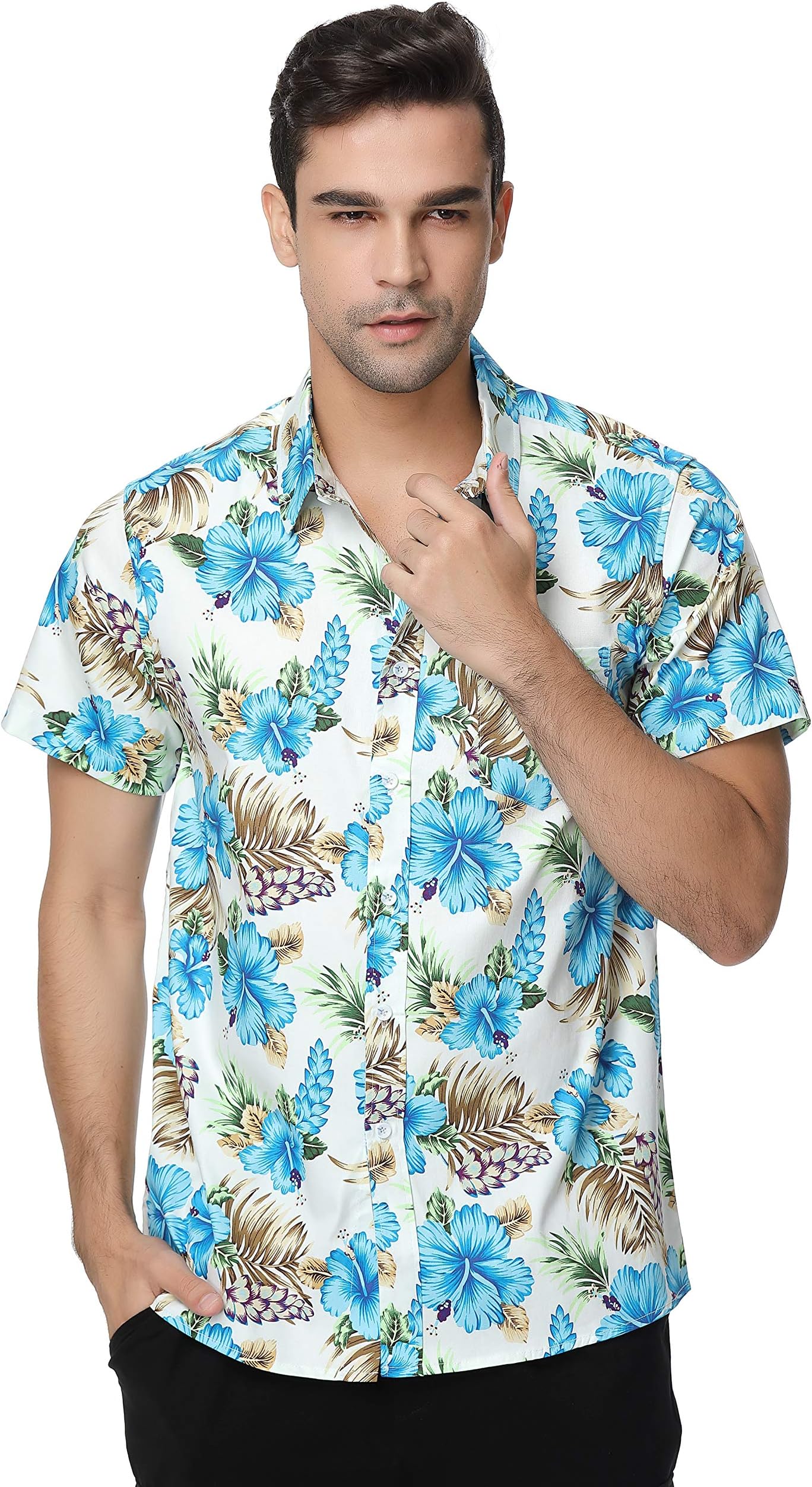 Men's Pure Color Unique Fabrics Modern Trend T Shirt (GXT005, XX-Large)
