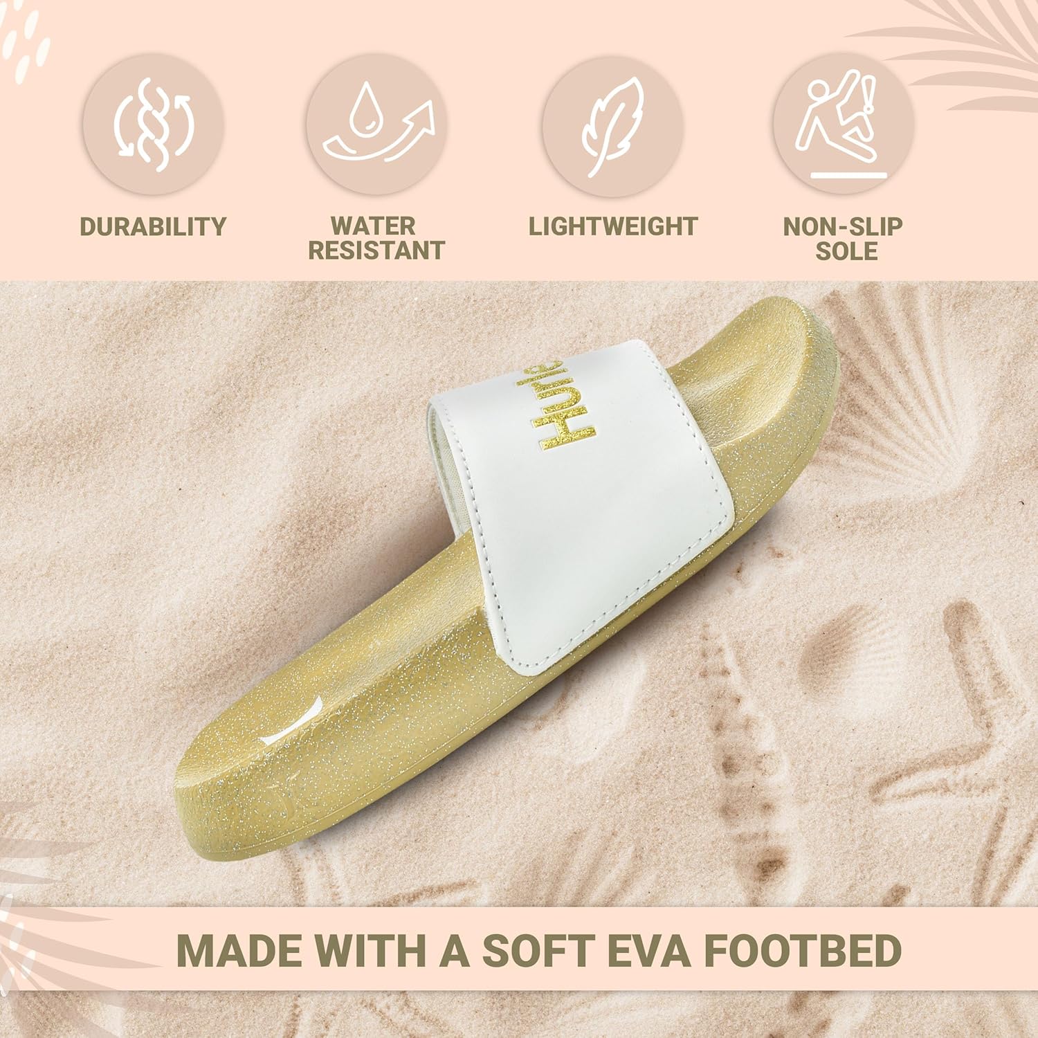 Hurley Naia Comfortable Slip-On Kids Sandals, Cute Girls' Slides for Indoor and Outdoor, Shower Slides for The Beach and Pool - Image 6