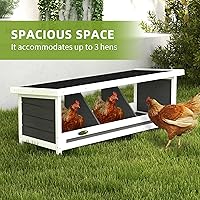 Vista 3 de PawHut Wood Chicken Nesting Box, 3 Hole Chicken Boxes for Laying Eggs, Chicken Coop Nesting Box with Asphalt Roof for Indoor or Outdoor, Fits Up to
