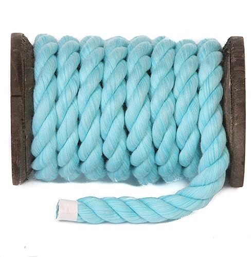 Miniatura 2 de Ravenox - Cuerda de algodón trenzado natural, fabricada en los Estados Unidos, cordón fuerte de triple hebra para deportes, decoración, juguetes