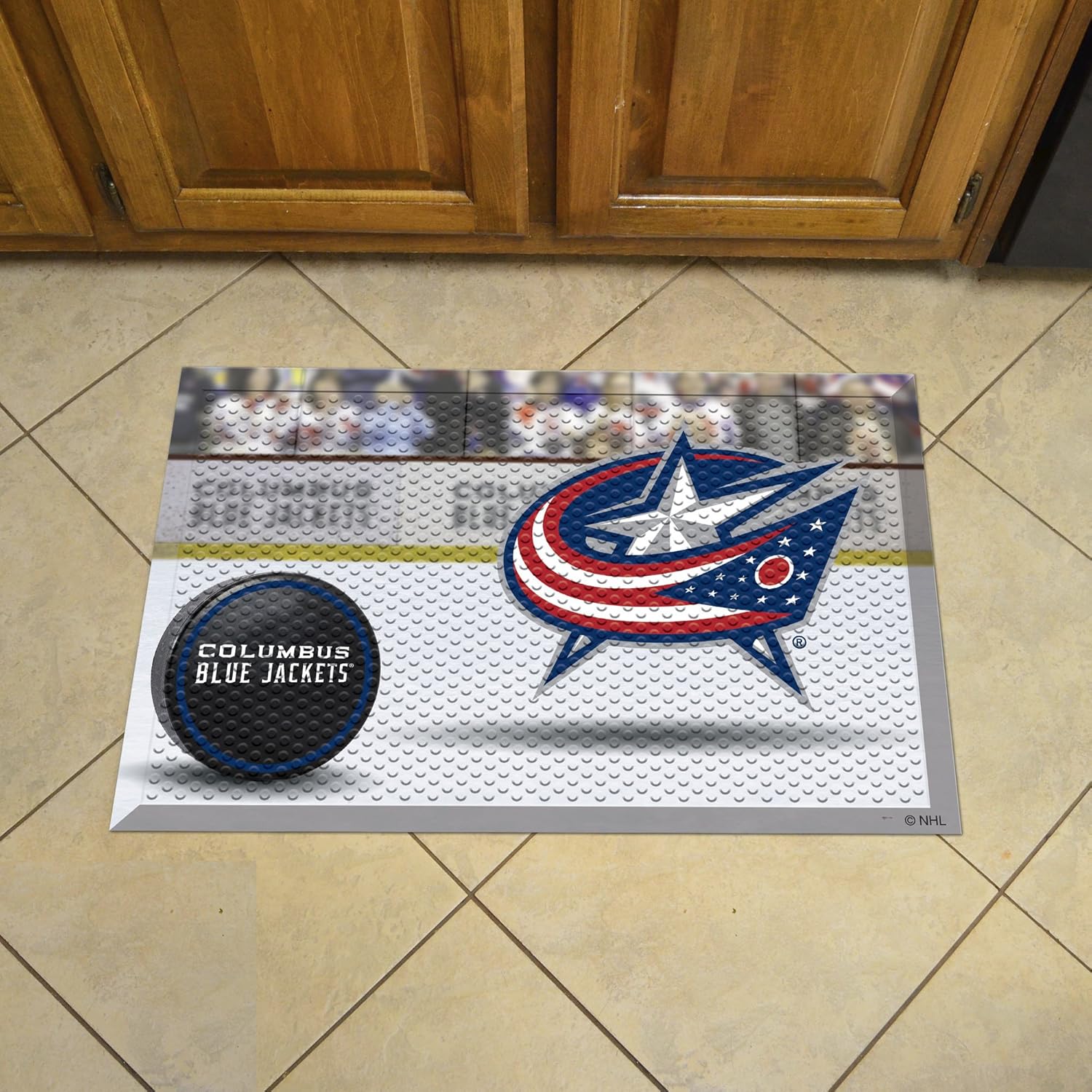 FANMATS 19138 Columbus Blue Jackets Rubber Scraper Door Mat