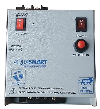 TECH AND TRADE Iron Aquasmart Semi Automatic Water Tank Overflow Controller Alarm Indicator, 8-inch, Metallic Grey