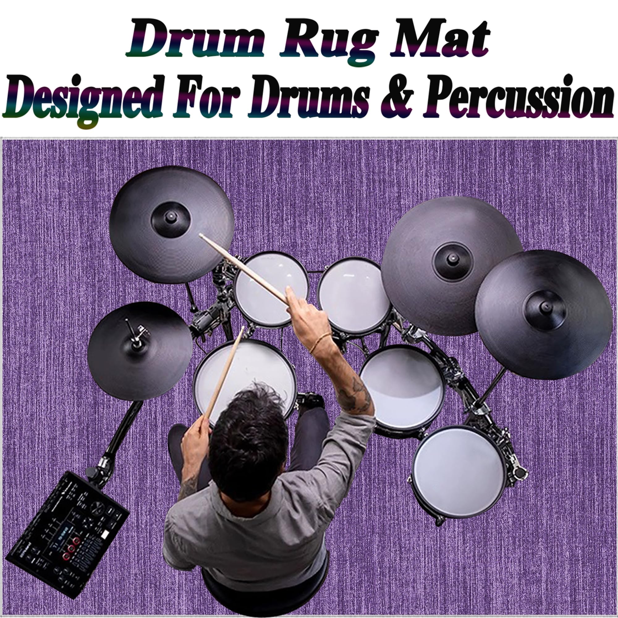 180 x 140 cm Drum Teppich Schlagzeug Teppich Schallschutz Teppich Schallschutzmatte rutschfeste Trommel Teppiche Quadratische Drum Matte Schallschutzdecke für Bass Drum Snare Usw Schlagzeugteppich