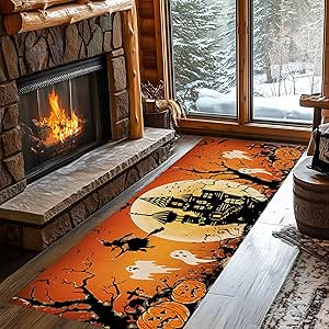 Amazon.com: Ghost Long Runner Rug, 2x8ft, Ghosts Bat Witch Castle ...