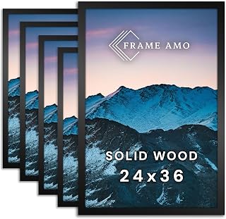 Frame Amo 5개 팩, 61x91.4cm(24x36인치) 블랙 포스터 프레임, 고급, 갤러리 등급