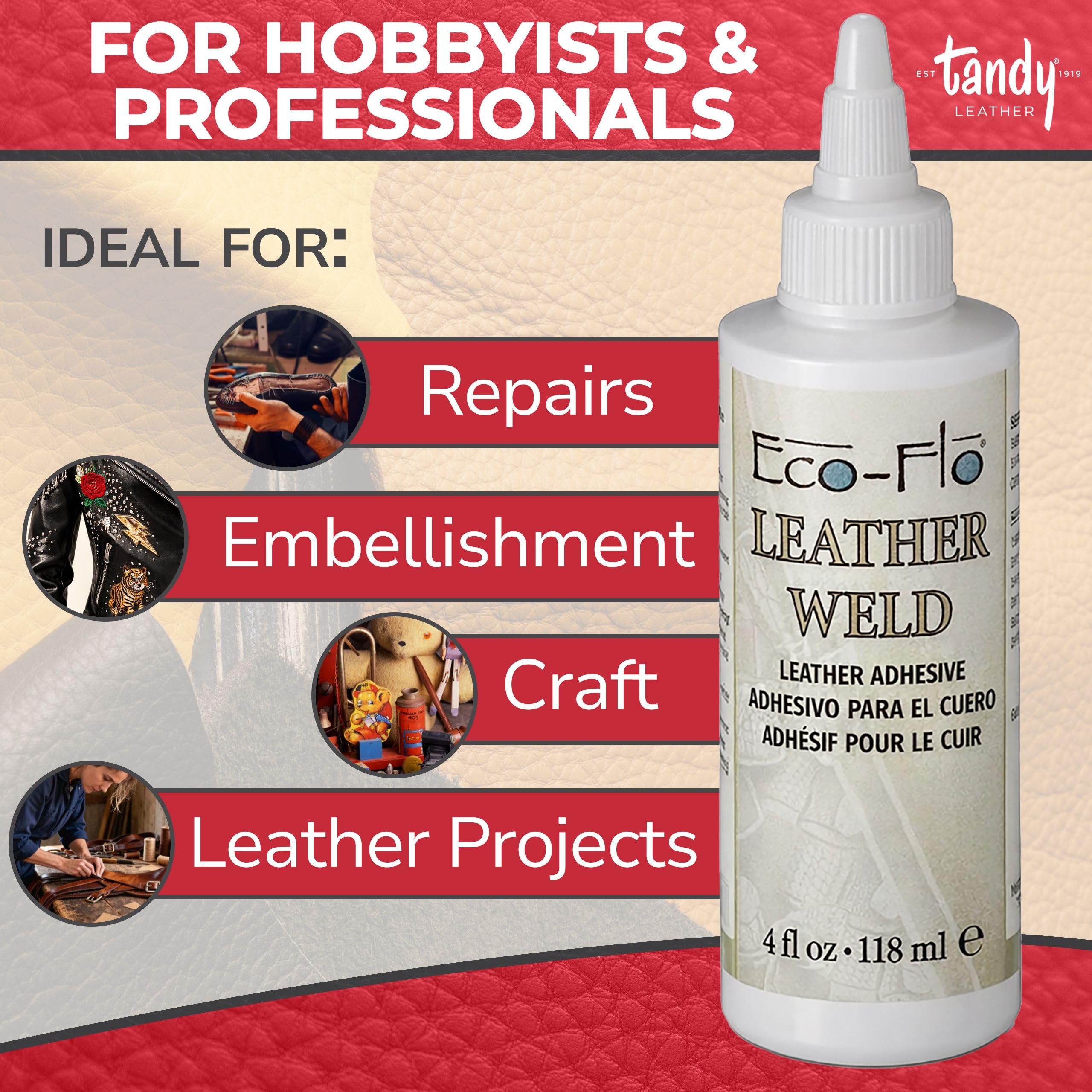 Snapklik.com : Tandy Leather Eco-Flo Leather Weld Adhesive - Water ...
