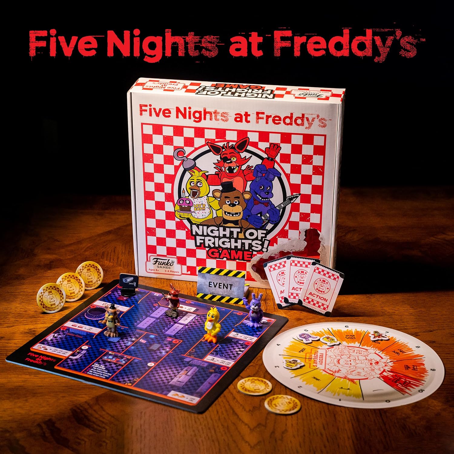 Funko Games - Five Nights at Freddy's - Night of Frights, Horror Board Game for Adults & Children from 8 Years, Strategy Game with FNAF Figures, 2-4 Players, 30 Minutes