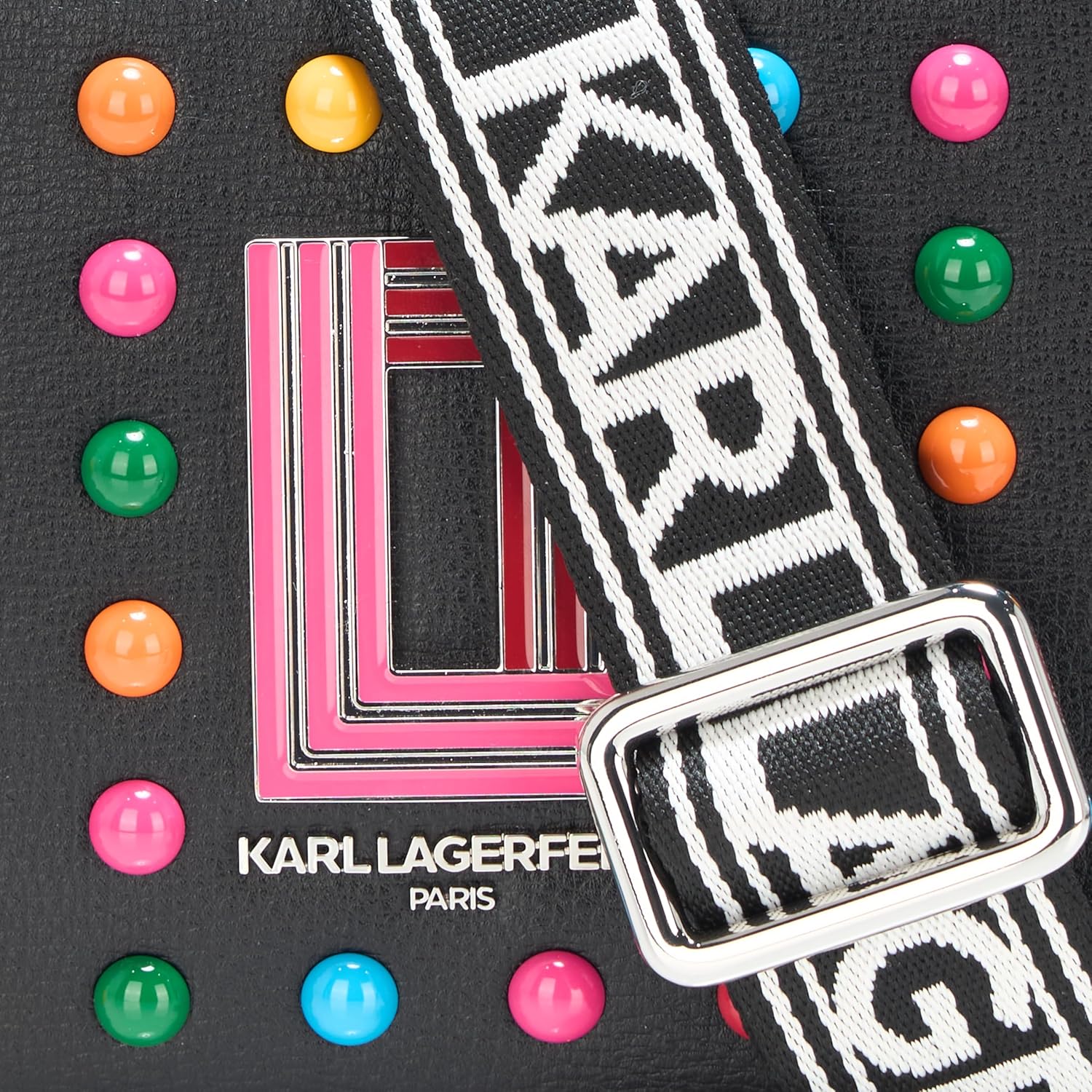 KARL LAGERFELD womens Simone Studded Camera Crossbody - Image 4