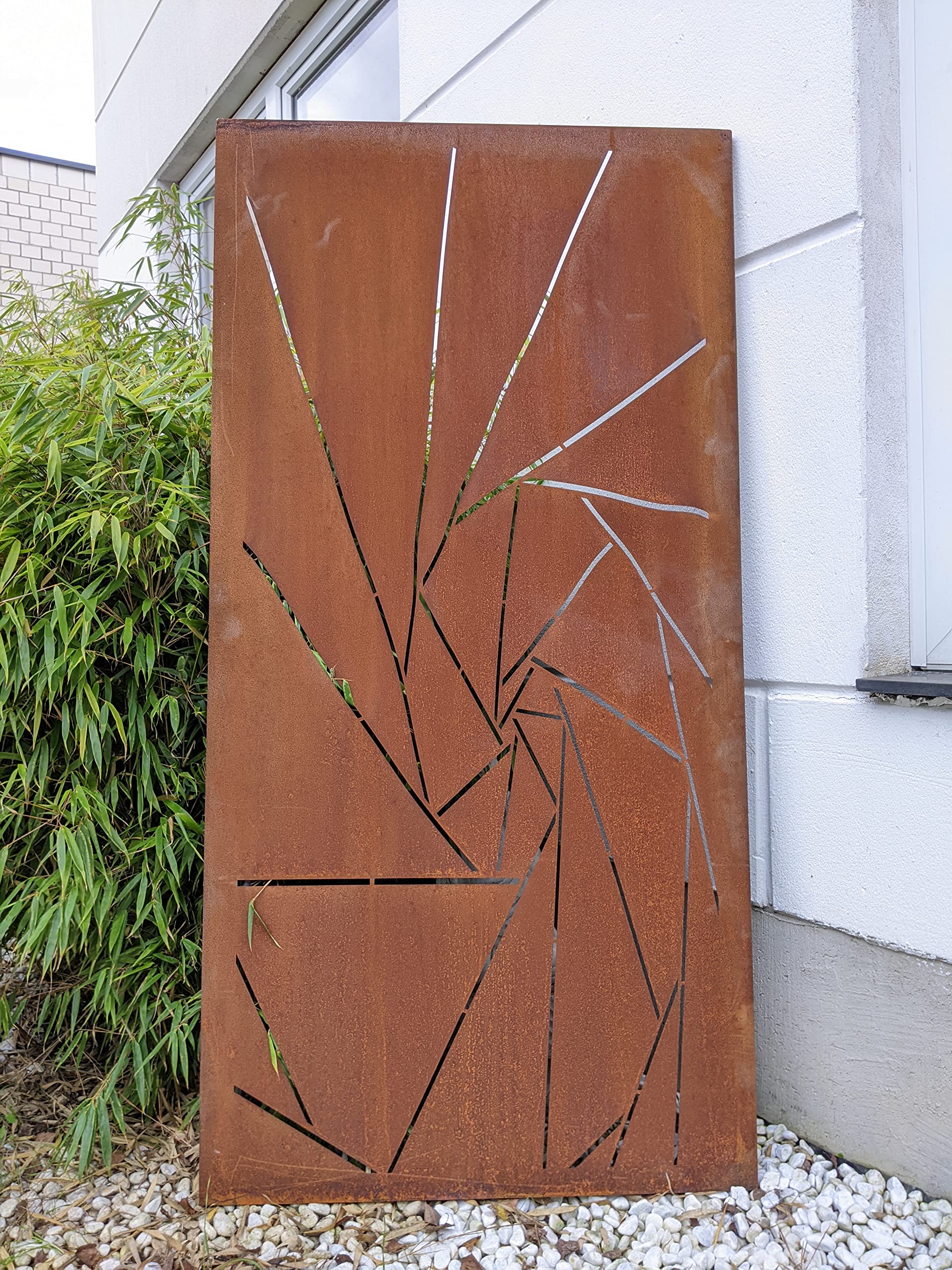 Zen Man Tuinscherm tegen inkijk van metaal, roest, tuinhek