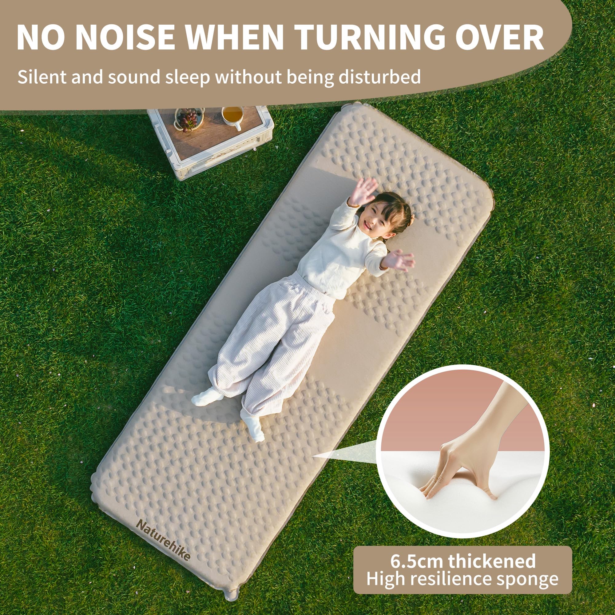 Matelas Auto-gonflant Naturehike – 6,5 Cm épais, Mousse Mémoire, Double, Primé ISPO, Pour Camping Et Voyage