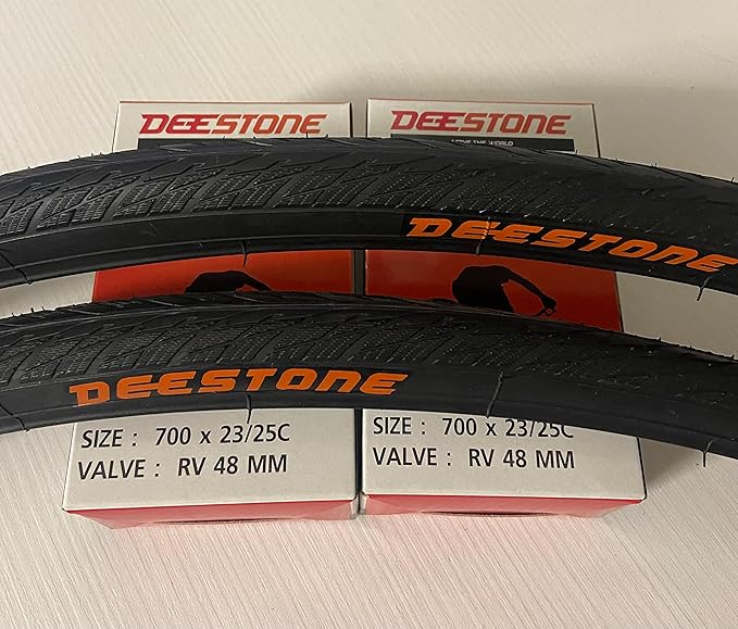 Lot De 2 Pneus Pliables 700x23c + Chambres à Air Pour Vélo De Route/Fixie - Marque Ecovelò - Pression Max 100 PSI