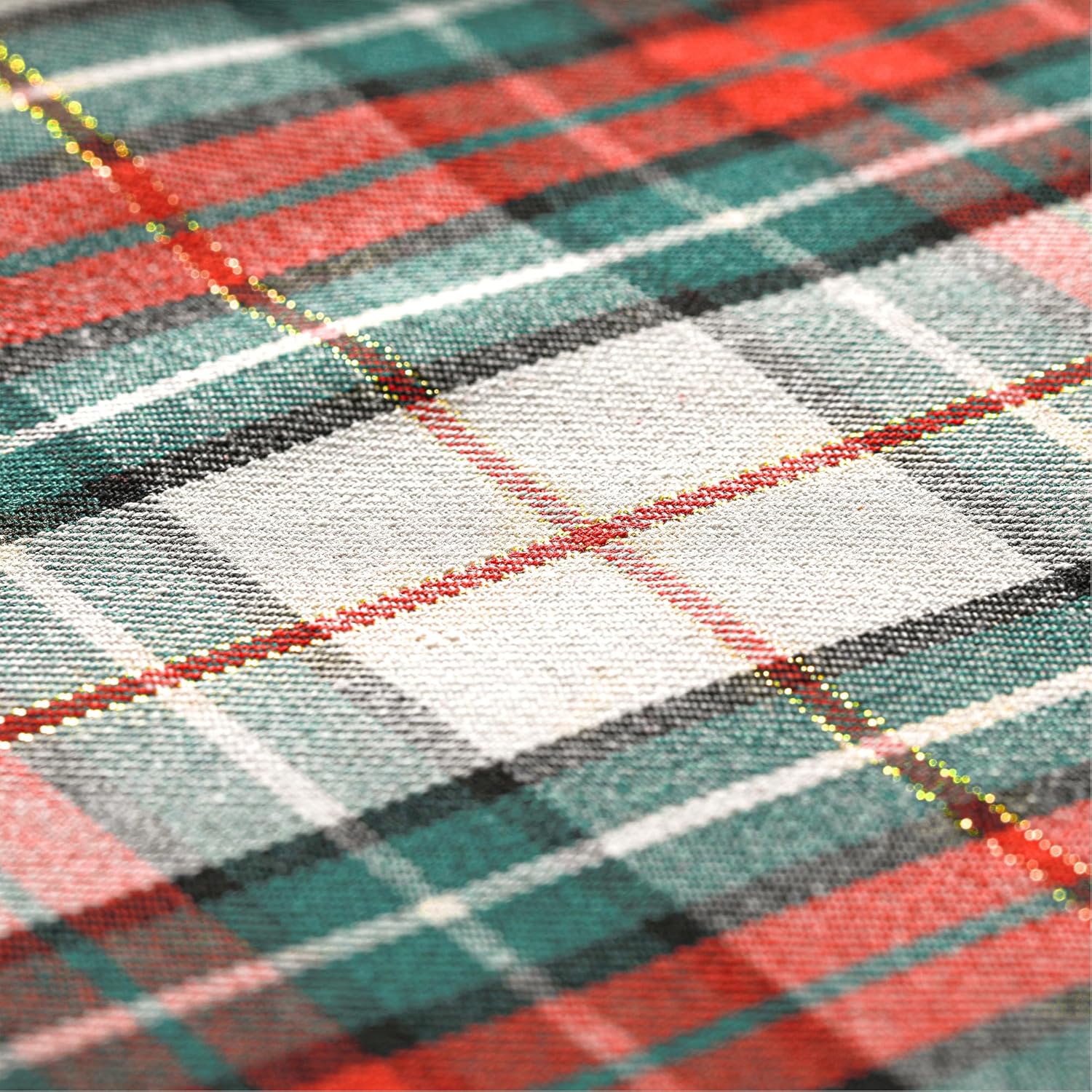 Plaid Curtains for Living Room Green White Check Farmhouse Winter Holiday Decor Light Filtering Back Tab Rod Pocket Window Treatment Curtain Drapery, 2 Panels, 52 x 63 Inch