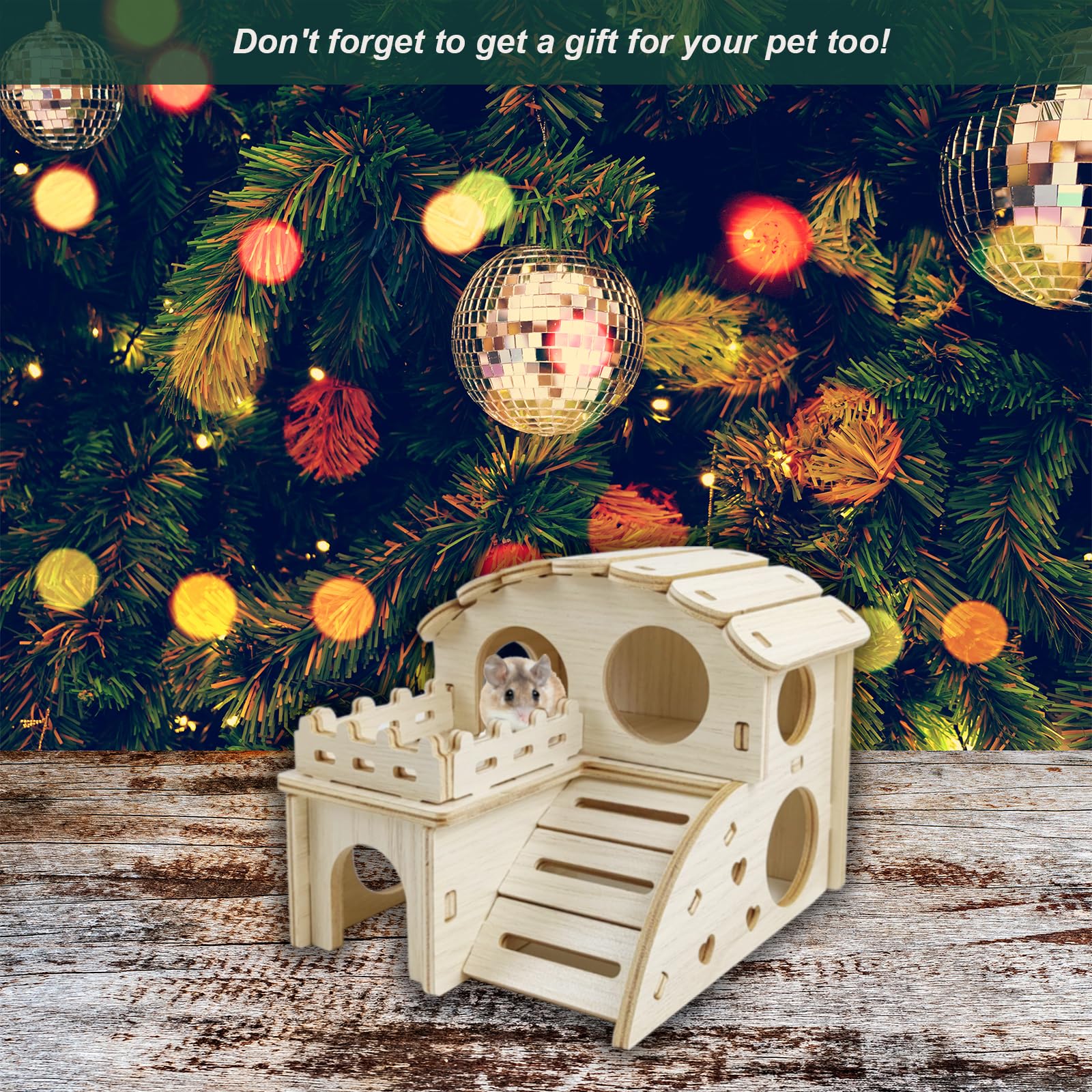 Casetta Per Criceti In Legno - Giocattolo Con 2 Ripiani, Per Criceti, Gerbilli E Piccoli Roditori