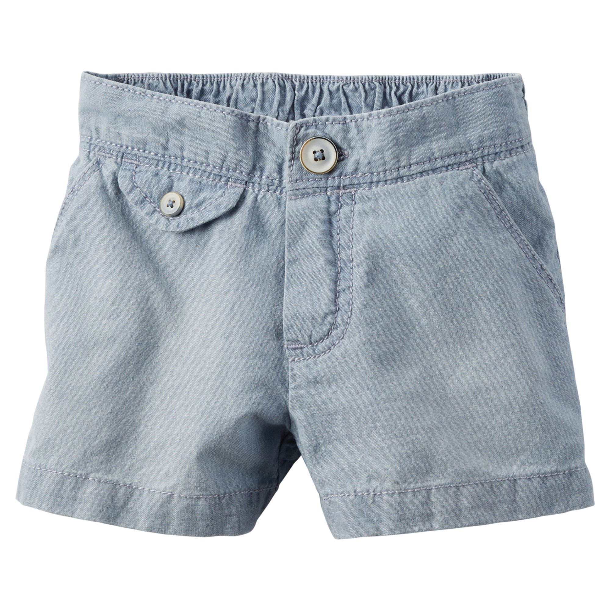Carter's Baby Girls Flap-Pocket Chambray Shorts (24 Months)