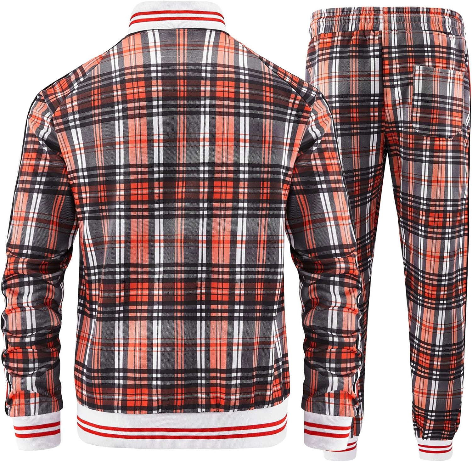 Track Suits for Men Set Plaid Tracksuit Mens Sweatsuits 2 Piece Sport Jogger Sweat Suits Clothes Jogging Outfits - Image 3