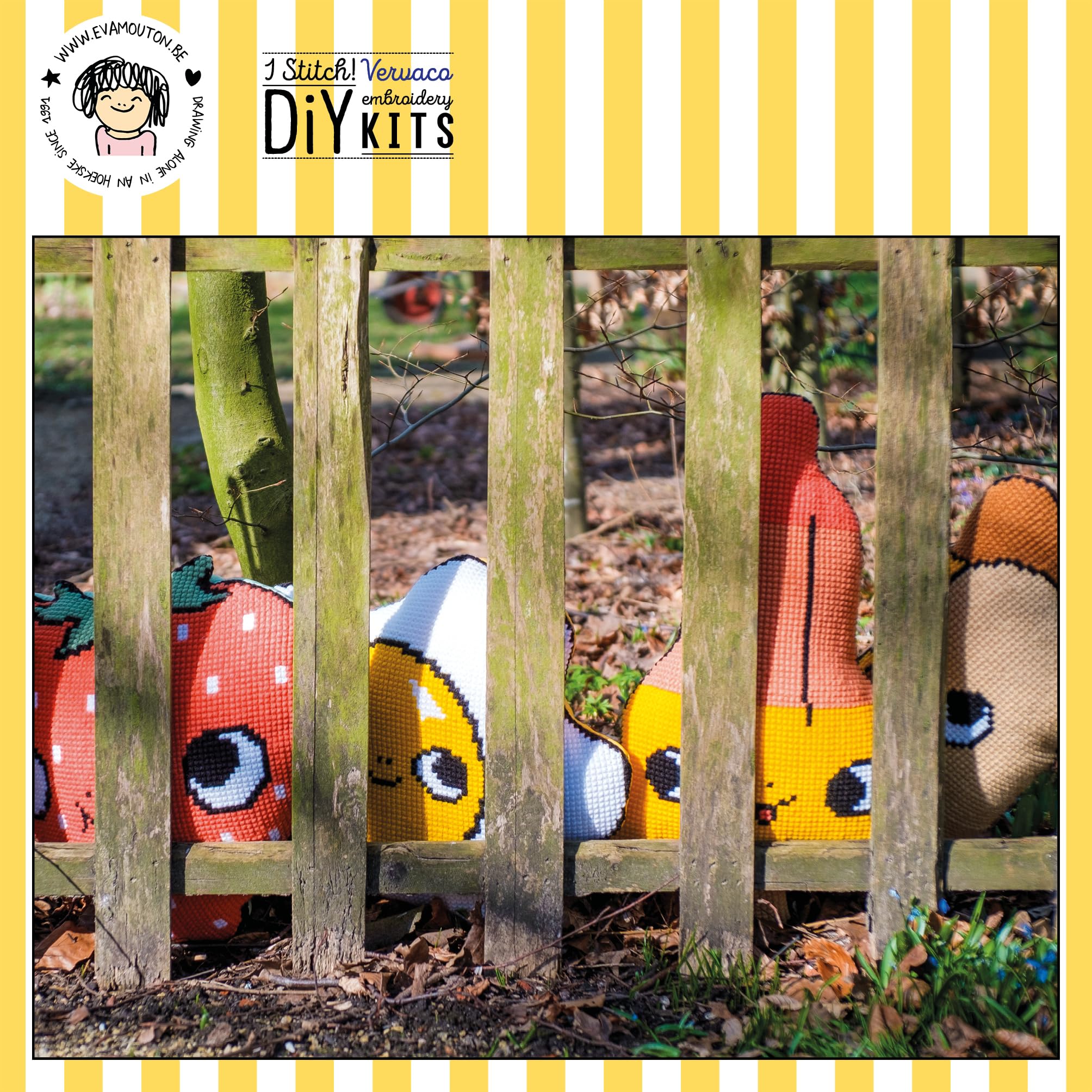 VERVACO Kit Cuscino Punto Croce EVA MOUTON DESIGN Set Ricamo Principianti Cuscini Gobelin Decorativi ca. 43 x 50 cm Accessori Per Lavoretti Creativi DIY Casa Decor Hobby Adulti Cross Stitch