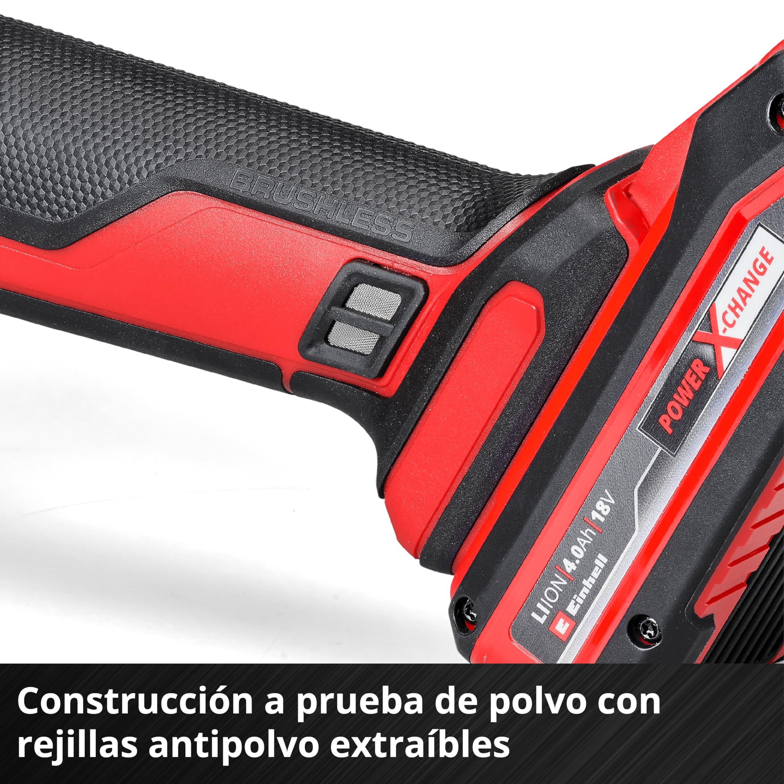 Einhell Professional Amoladora angular con batería AXXIO 18/125 Power X-Change (18 V, 700W, Ø de disco de 125mm, 33 mm de profundidad de corte, sin escobillas, sin disco de corte, sin batería)