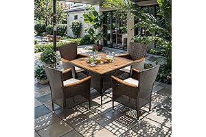 Experience Outdoor Serenity with 4-Chair Patio Set and Table