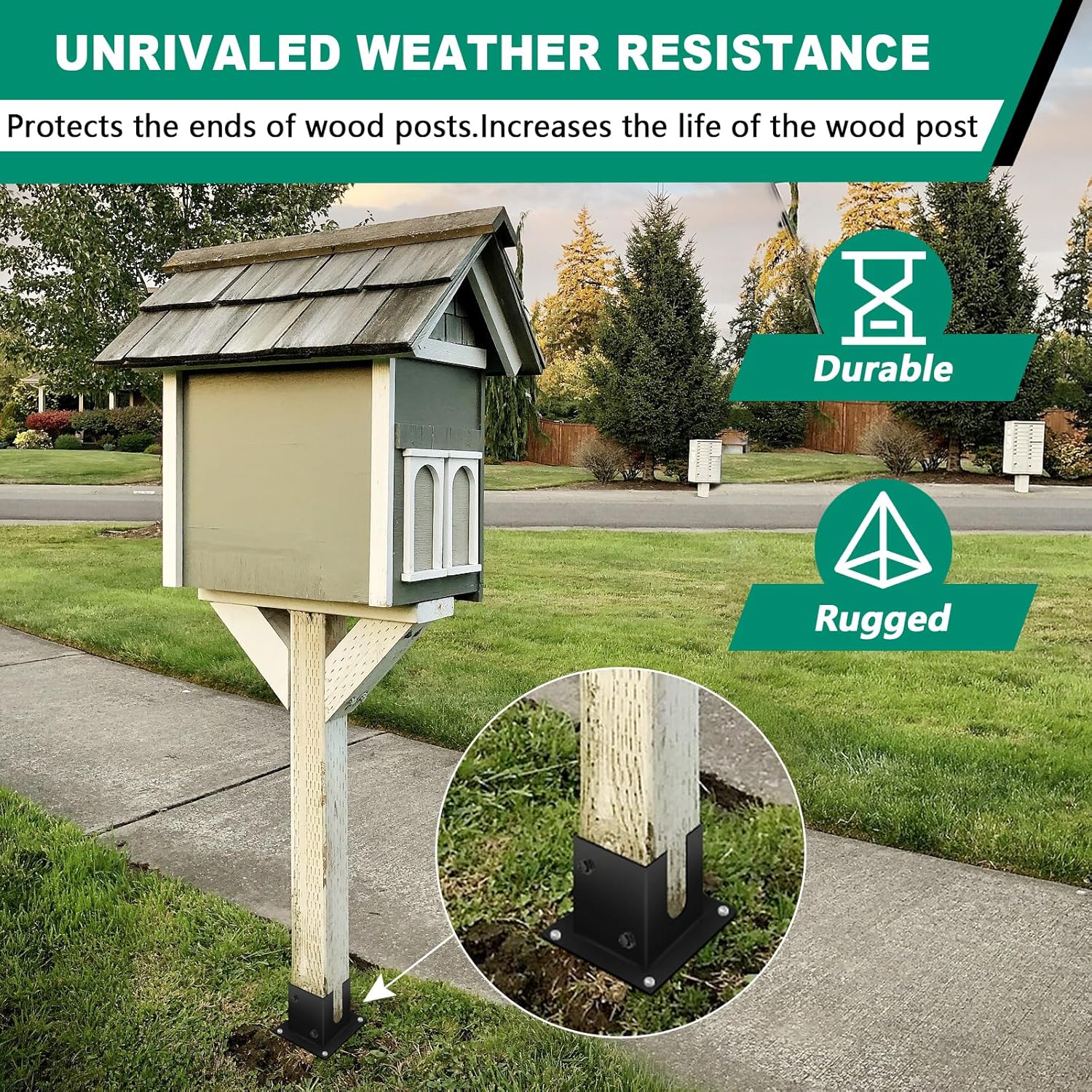 Post Anchor Base,Concrete Wood Fence Post Base for 4" x 4"(Actual:3.5" x 3.5") Lumber,Pergola Floor brakcets for Deck Post,Fence Post,Porchs Post W/Hardware (4Pack)…