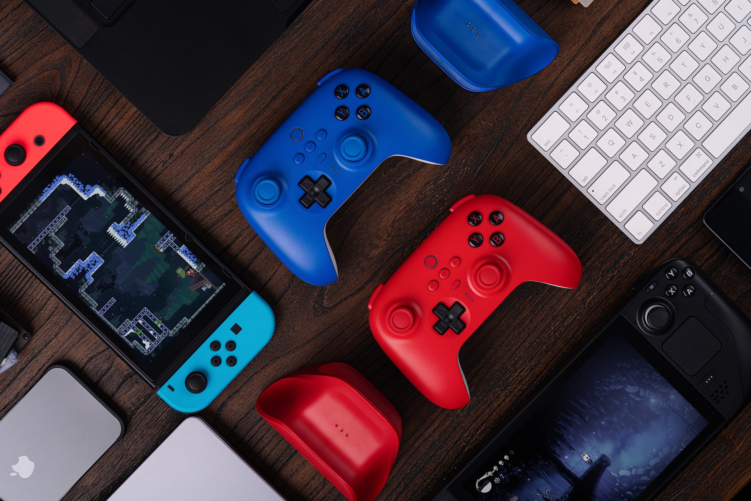 8Bitdo Ultimate Bluetooth Controller with Charging Dock, Wireless Pro Controller with Hall Effect Sensing Joystick, Compatible with Switch, Windows and Steam Deck (Red)