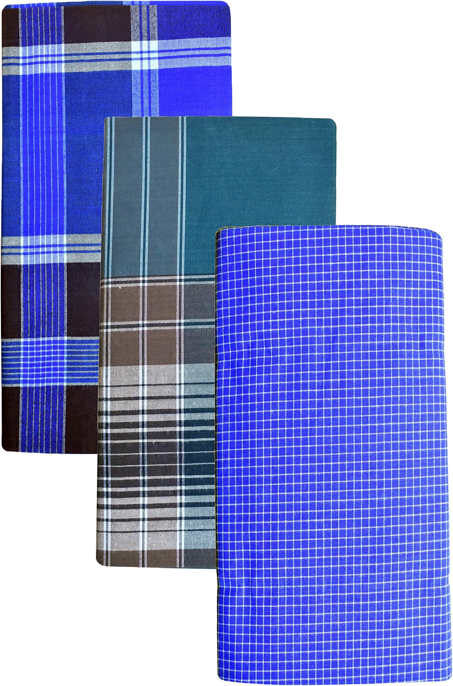 BlueLeaf Cotton Lungies for Men (BLFancy_2.25 Meter_Multi Colored)