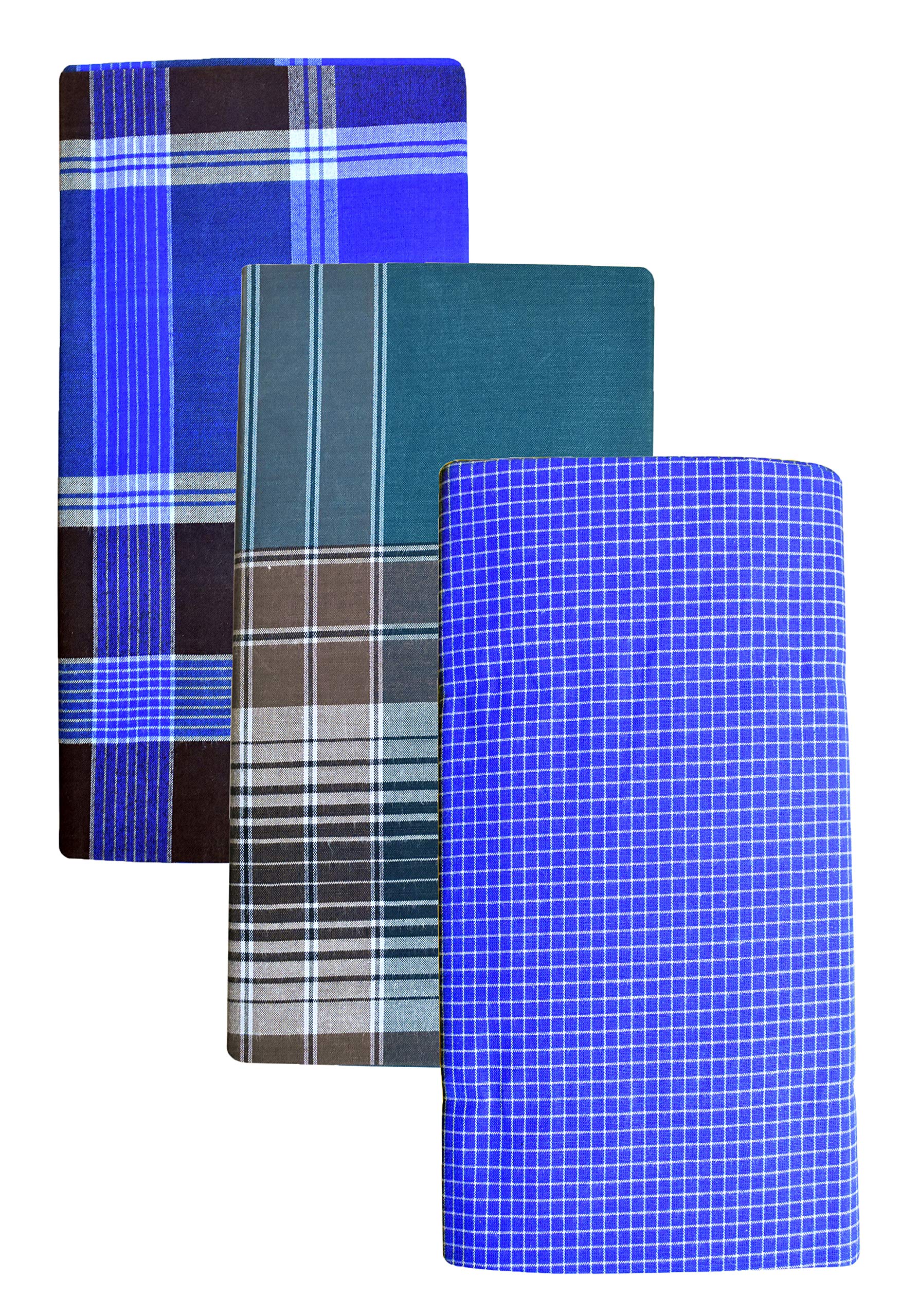 BlueLeaf Cotton Lungies for Men (BLFancy_2.25 Meter_Multi Colored)