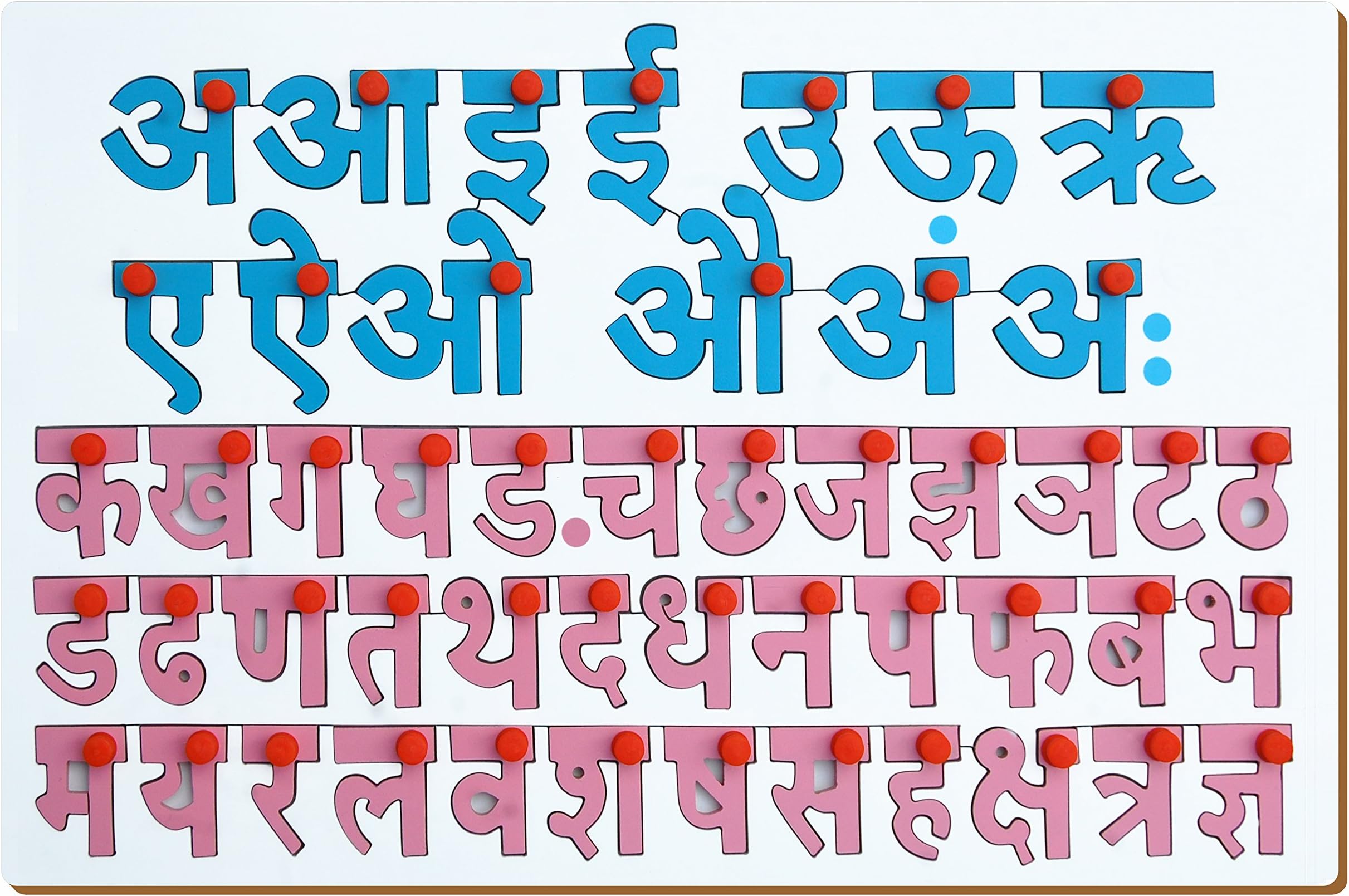 The Kiddy Depot – Hindi Vowels & Consonants Educational Learning Preschool/Montessori Wooden Puzzle Board for Kids