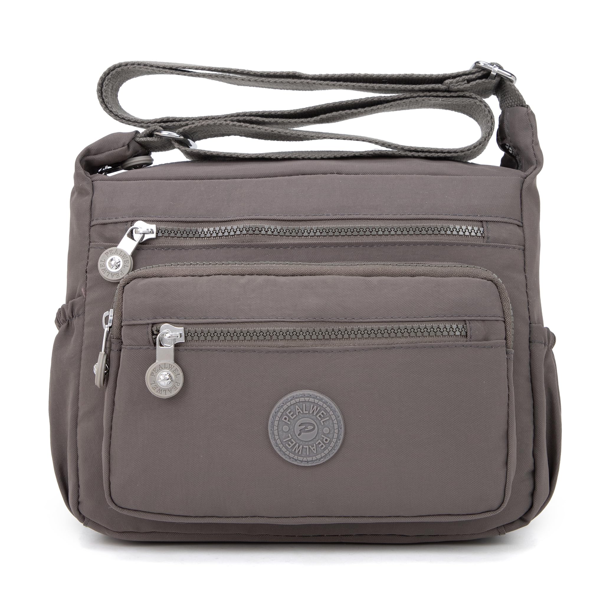 Pealwel Women Shoulder Handbag Roomy Multiple Pockets Bag Ladies Crossbody Purse Tote Top Handle Satchel, Grey, M