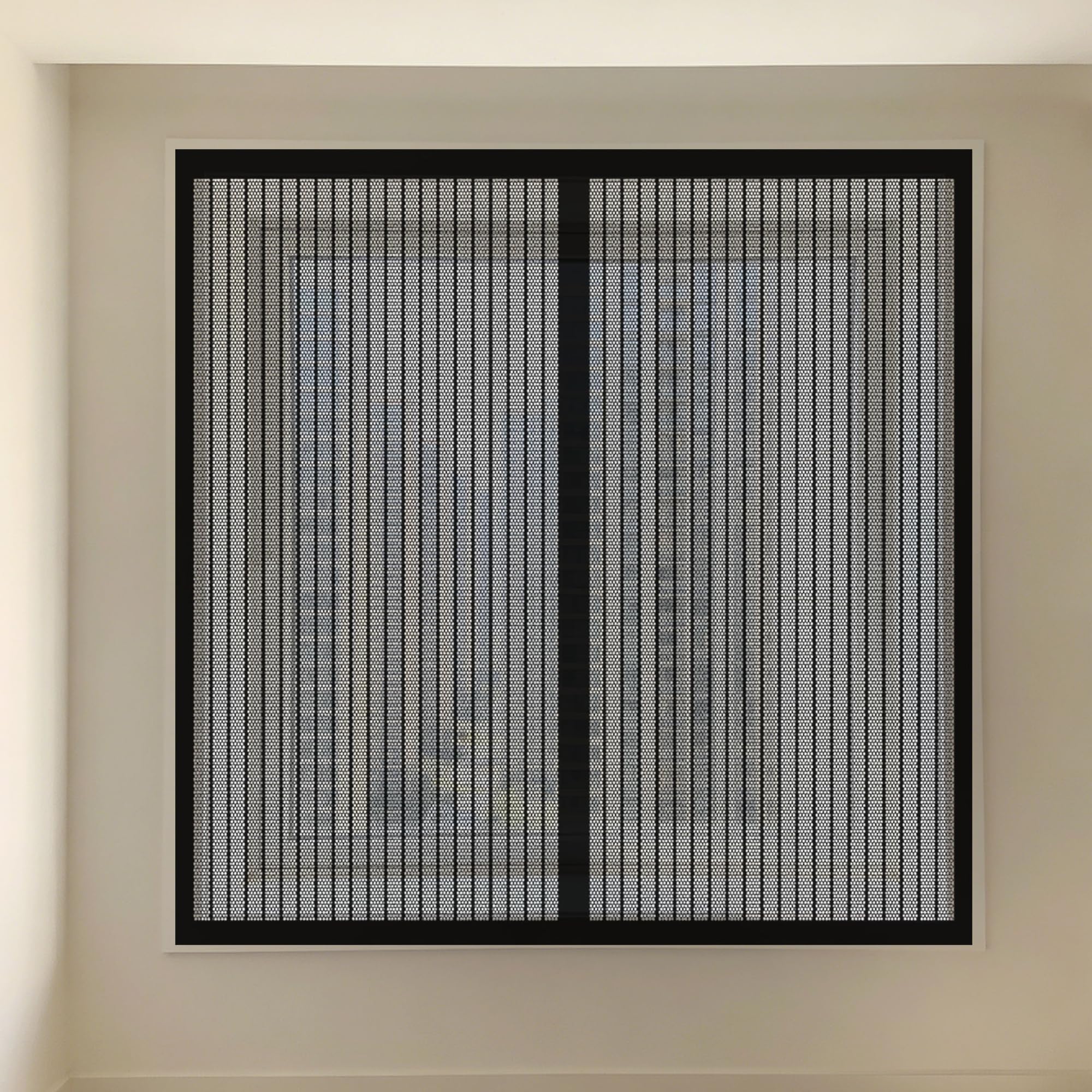 Moustiquaire fenêtre magnétique 175x150 cm noir sans perçage
