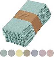 Ruvanti Teal Cloth Napkins Set of 12, 18x18 Reusable Washable Poly Cotton Dinner Napkins - Soft Durable for Parties, Holidays, Weddings