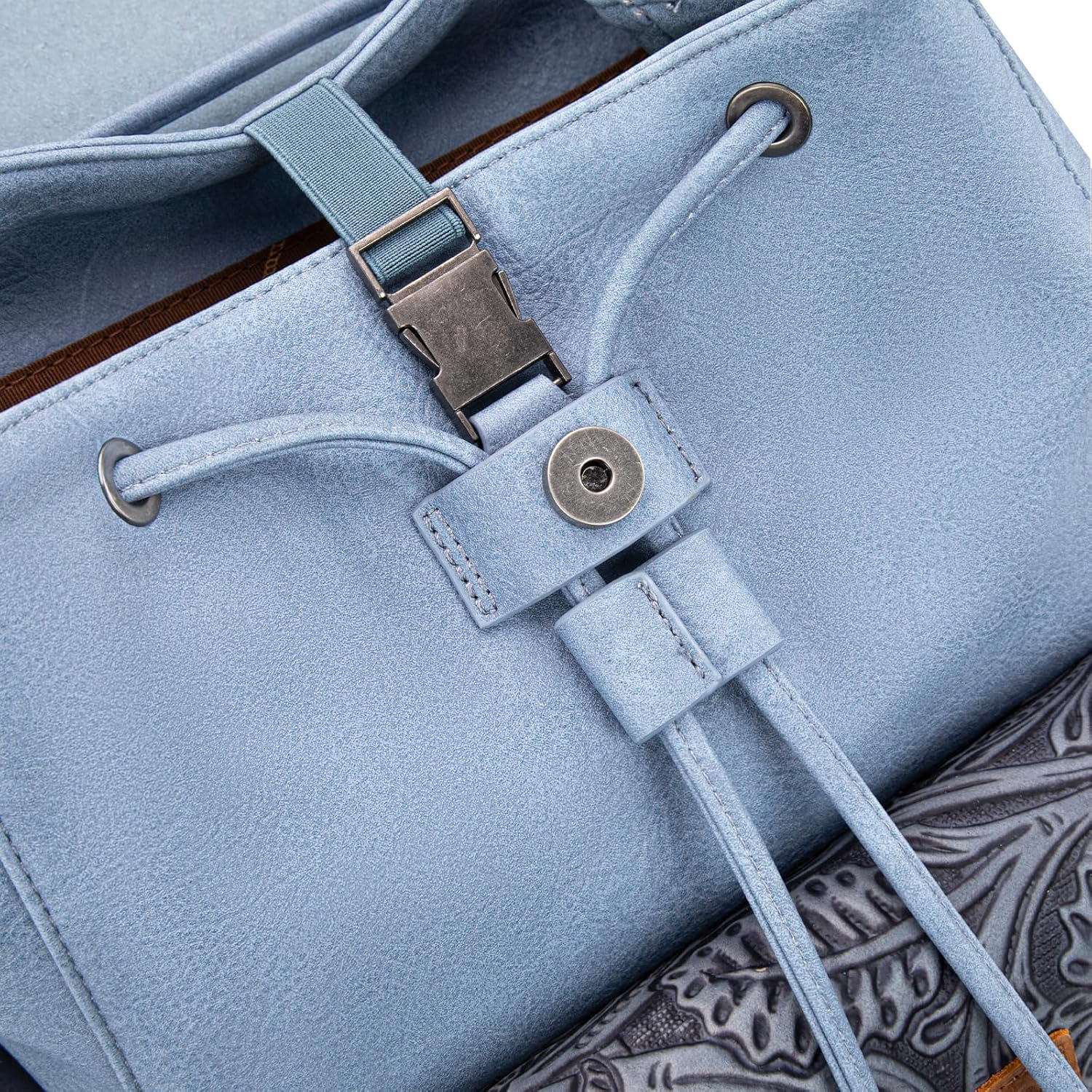 Montana West Wrangler Backpack Purse for Women Men Western Backpack Floral Tooled Travel Bags - Image 7