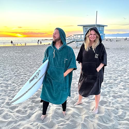 Miniatura 6 de Poncho de surf de microfibra de algodón, traje de neopreno para cambiar, bata de baño con capucha y bolsillo