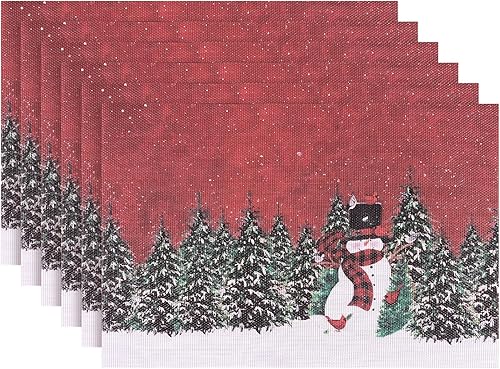 Miniatura 16 de Aofmee Juego de 4 manteles individuales resistentes al calor, manteles individuales lavables y duraderos de PVC, manteles individuales de vinilo