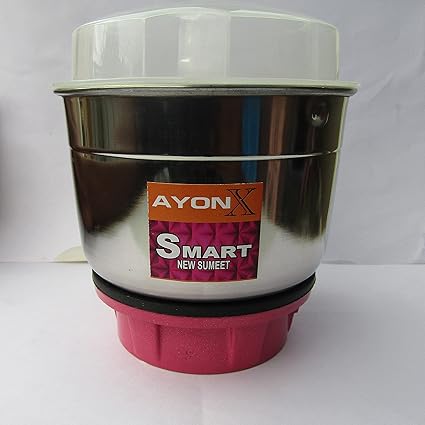 Lakshmi Mixer Jar, Stainless Steel, 0.4 L, Dark Rose (1) (Sumeet)